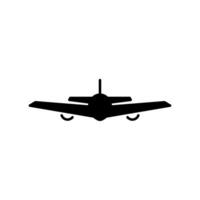 Front view silhouette of a modern military fighter jet vector