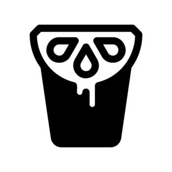 Lemon ice cream in a cup with a citrus slice and melting drips vector