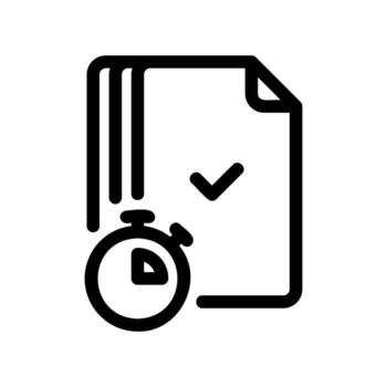 Approved Document with a Stopwatch for Timely Completion vector