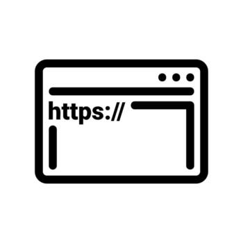 Web browser window outline with a secure https address bar vector