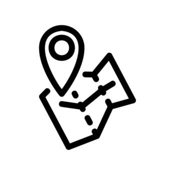 doblada mapa con un ubicación alfiler indicando un específico punto vector