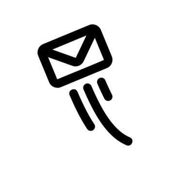Envelope icon with motion lines symbolizing fast email delivery vector