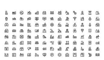 Set of industrial and business icons vector