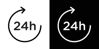 24 Hrs icons set in stroke line style vector