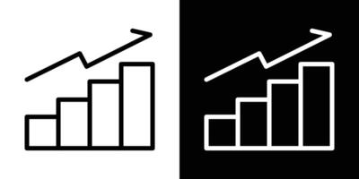 Business growth icons set in stroke line style vector