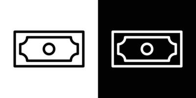 Cash icons set in stroke line style vector