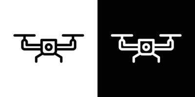Drone icons set in stroke line style vector