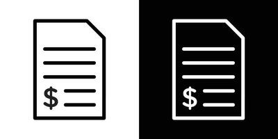 Invoice icons set in stroke line style vector