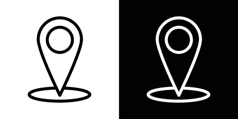 Map marker icons set in stroke line style