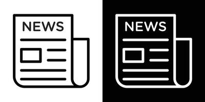 Newspaper icons set in stroke line style vector