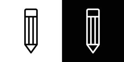 Pencil icons set in stroke line style vector
