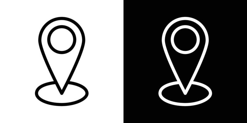 Pin icons set in stroke line style