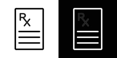 Prescription icons set in stroke line style vector