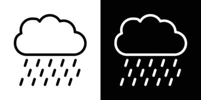 Rain icons set in stroke line style vector