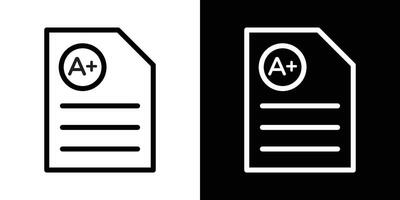 Report card icons set in stroke line style vector