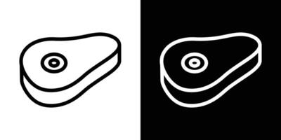 Steak icons set in stroke line style vector
