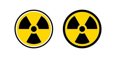 Radiation icon set. A simple minimalist flat icon design featuring a radioactive warning symbol, representing caution, danger, and radiation. vector