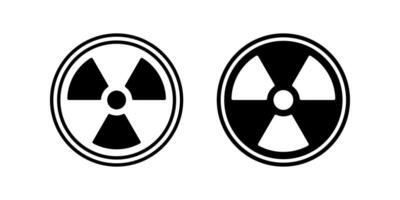 Radiation icon set.A simple minimalist flat icon design featuring a radioactive warning symbol, representing caution, danger, and radiation. vector