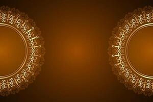 Luxury template, decorative gold mandalas, round border frame for design with floral ornament, invitations, books, for textiles, engraving, wooden furniture, forging. Copy space for text, background vector