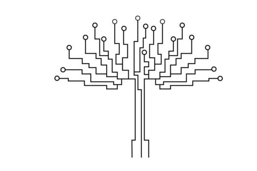 Abstract printed circuit board tree vector