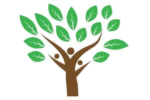 Eco family tree logo design. vector