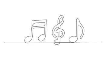 Music Note. Continuous Line Art of Melody, Sound, and Musical Symbol vector