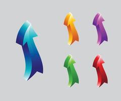 3D glossy arrows icon with modern realistic style vector