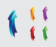 Colorful 3d arrows pointing upwards growth progress success vector