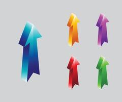 Upwardpointing arrows in various colors vector