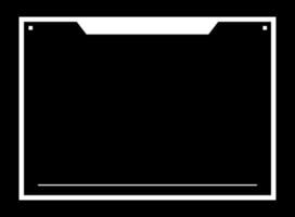 Square frame for social media player interface. Online stream futuristic technology style. vector