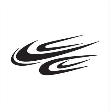 Abstract black swoosh shapes flowing dynamically on a white background vector