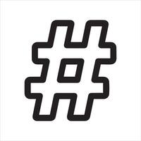 black hashtag symbol on a clean white background vector