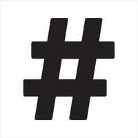 Bold black hashtag symbol centered on a clean white background vector