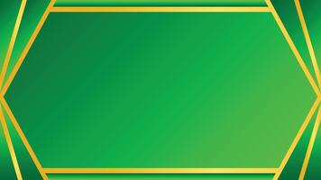 Elegant Green Background with Gold Geometric Frame Design vector