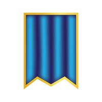 Blue and Gold Banner Icon with Elegant Vertical Design. vector
