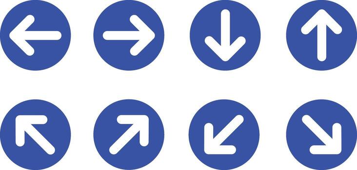 Blue Circular Arrows Indicating Multiple Directions for Navigation or Design Use vector