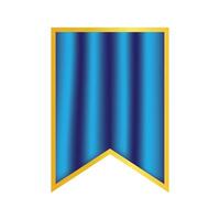 Blue Ribbon With Gold Border and Satin Texture Illustration. vector