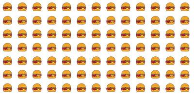 Seamless Pattern of Cheeseburgers Aligned in a Grid on White Background vector