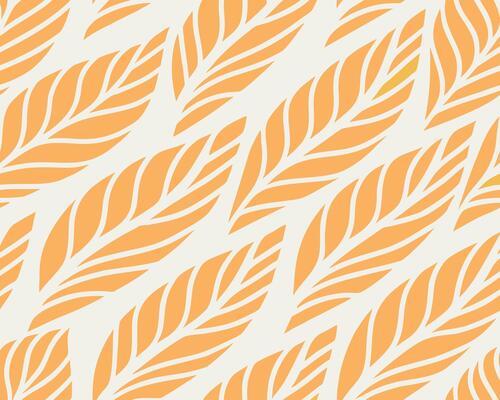 Repeating pattern illustration of stylized orange leaves perfect for seamless background applications