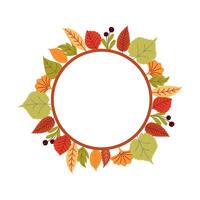 Round frame made of leaves vector