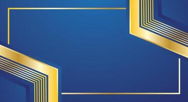 Luxury blue certificate design background with gold abstract geometric lines vector