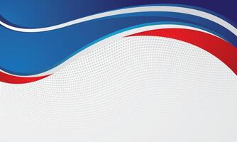 Blue red abstract waves on white background vector