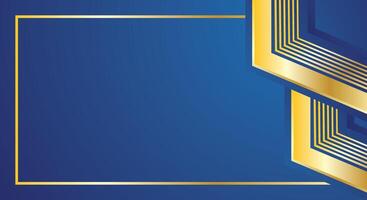 Luxury blue certificate design background with gold abstract lines vector