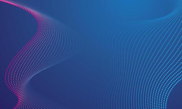 Particle color wave background on blue gradient background vector