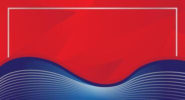 Red blue wave abstract background for certificate vector