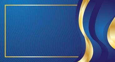 Abstract golden lines wavy luxury style on modern blue certificate background vector