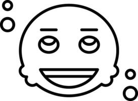 Flushed Outline Style Icon vector