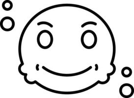 Happy Outline Style Icon vector