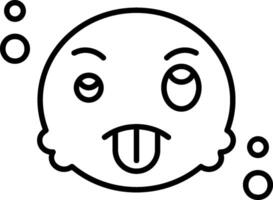 Knocked Out Outline Style Icon vector