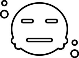 Expressionless Outline Style Icon vector